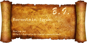 Bernstein Ignác névjegykártya